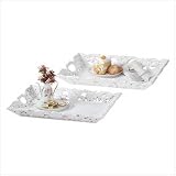 Carved Leaf Tray Set