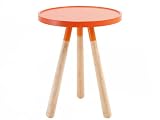 Leitmotiv LM713 Table Orbit Plateau MDF Pied Bois Hauteur: 51 cm Diam�tre: 40 cm Orange