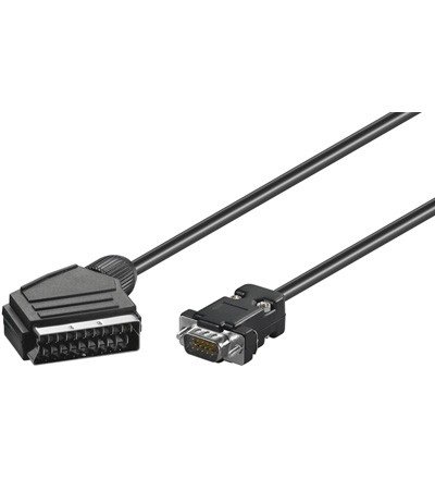 Goobay AVK 171 - 500 Audio / Video Kabel (5 m, Scartstecker auf 15 polig High Density Stecker)