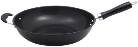 Professional Non-Stick Carbon Steel Wok with a Helper Handle, 12"
