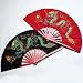 Bamboo Dragon Chinese Fighting Fan Red