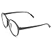 PenSee Oversized Circle Eyeglasses Frame Inspired Horned Rim Clear Lens Glasses (Black)