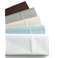 AQ Textiles Concord Collection Windowpane 300 Thread Count Sheet Set, Queen Chocolate