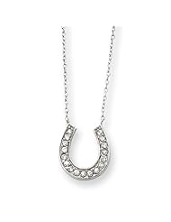 Sterling Silver Horseshoe Cz Necklace