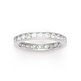 Solid 14K White Gold Cubic Zirconia Eternity Toe Ring - Size 4.5