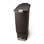 simplehuman CW1323 Slim Plastic 10-1/2-Gallon Step Can, Mocha