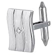 14K White Gold Diamond Cuff-Links - 0.02 Ct.