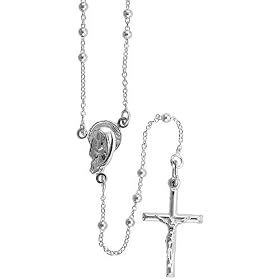 24" Sterling Silver Rosary w/ 3 mm Beads