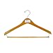 Men's Hardwood Suit Hanger with Locking Bar & Brass Hardware, Light Walnut Finish (Case of 100)