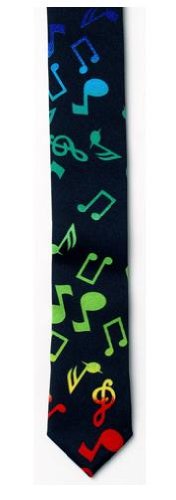 Multicolor Music Note Thin Skinning Tie