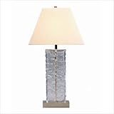 IMAGE OF Mottled Glass and Brushed Steel Table Lamp