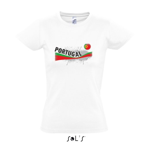 Fanshirt-Damen PORTUGAL Ländershirt EM / WM Trikot S-XXL , White , S