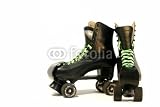 Wallmonkeys Peel and Stick Wall Decals - Black Rollerskates - Removable Graphic