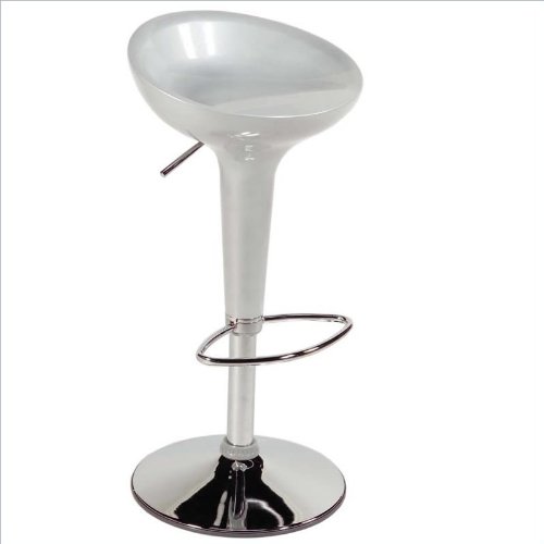 ITALMODERN Ashby Adjustable Bar / Counter Stool, Silver On Sale