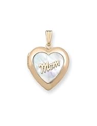 Solid 14K Yellow Gold "Mom" Locket 3/4 inch x 3/4 inch in Solid 14K Yellow Gold