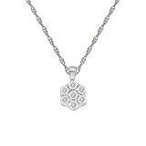 Search : 10K White Gold 0.25 ct Diamond Flower Cluster Pendant