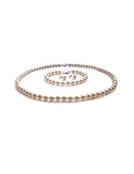 Blue Pearls - Cultured Pearl Necklace, Bracelet and Earrings Set - BPS 1069 O