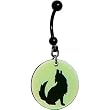 Glow In The Dark Howling Wolf Belly Ring