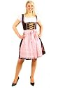 Trachten Dirndl, elegantes Braun mit aufwendigen Stickereien und hochwertigen Miederhaken, aus edler Baumwolle