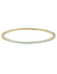 18k Gold Over Sterling Silver Blue Topaz Eternity Bangle Bracelet
