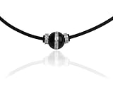 Sterling Silver Black Onyx and Cubic Zirconia Cord Necklace, 16