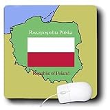 777images Flags and Maps - The map and flag of Poland with the Republic of Poland printed in English and Polish - Mouse Pads