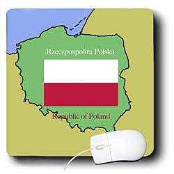 777images Flags and Maps - The map and flag of Poland with the Republic of Poland printed in English and Polish - Mouse Pads