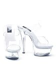6 inch Heel Clear Sandal Women's Size Shoe With Double Strap and 2 Inch Platform