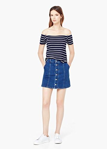 Mango Women's Striped Top, Navy, Xs