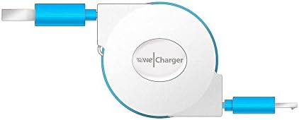 WeCharger Retractable 2A High-Speed Micro USB ChargeSync Cable - High-Speed A Male to Micro B Sync and Charger Cable For Samsung Galaxy S5 S4 S3/Note3 Note2/ HTC/ Google Smartphones Tablets Android Device - White