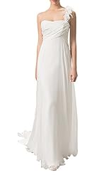 Strapless Draped Chiffon One Shoulder Evening Dress  with a Brush/Sweep Train 
