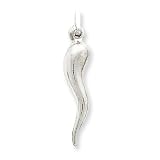 30mm Sterling Silver Italian Horn Pendant