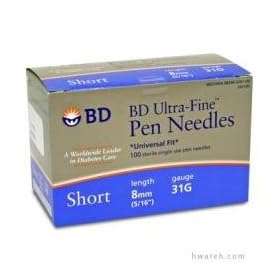 BD Ultra-Fine Pen Needles 31 Gauge, 5/16" - 90 Pen Needles
