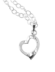 Barse Hammered Heart Sterling Necklace