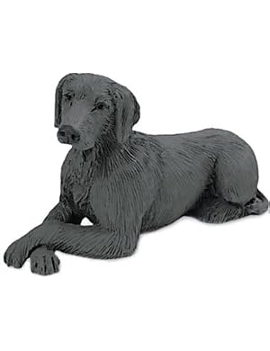 WEIMARANER DOG Figurine Lays w paws crossed 