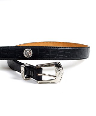 Silver Golf Metals Men's Leather Belt with Free Shipping, 36