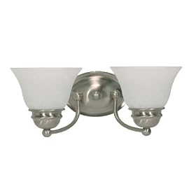 Nuvo Lighting 60/3205 Empire Vanity Light with Alabaster Glass, Brushed Nickel, 2-Light