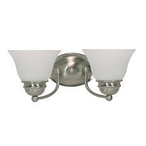 Nuvo Lighting 60 3205 Empire Vanity Light with Alabaster Glass, Brushed Nickel, 2-Light by 