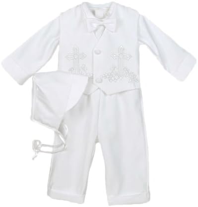 Kaifer Baby Boys' "Floral Crosses" 4-Piece Christening Tuxedo