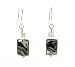 Earrings - E328 - Genuine Abalone Shell and Fire-Polished Glass Beads ~ Rectangle