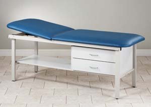 2 drawer steel treatment table 27“ wide - Clinton-Eco Metal