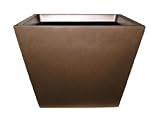 Fiberglass Planter - Cairo Style, Square Planter, Metallic Espresso Color, 15