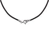 15in Black Leather Cord Necklace - Perfect for Pendants