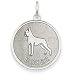 boxer15 - 14k White Gold Polished Engraveable Boxer Disc Charm
