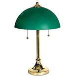 Ledu Taylor Incandescent Desk Lamp Brass-Plated Base Green Glass Shade 19in ....