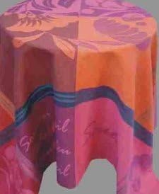 Soleou Cotton Jacquard Tablecloth - Orange /Pink / Multi - Rectangular 63 in x 100 in