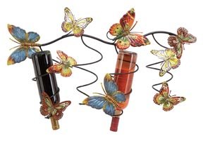Butterfly Metal Wall Wine Rack Art Decor Sculpture 