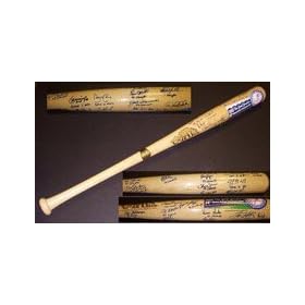 1999 New York Yankees TEAM Autographed Cooperstown Bat with INSCRIPTIONS - 22 AUTOGRAPHS