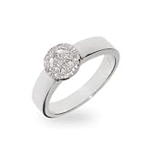Eve's Addiction Cubic Zirconia Sterling Silver Peace Sign Ring