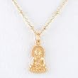 Small Sitting Young Buddha Pendant or Charm in Gold Vermeil on a 16" Gold Filled Saturn Chain, #8302